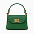 GF1075 GENUINE ITALIAN LEATHER  BAMBOO CLASP, CROSSBODY BAG