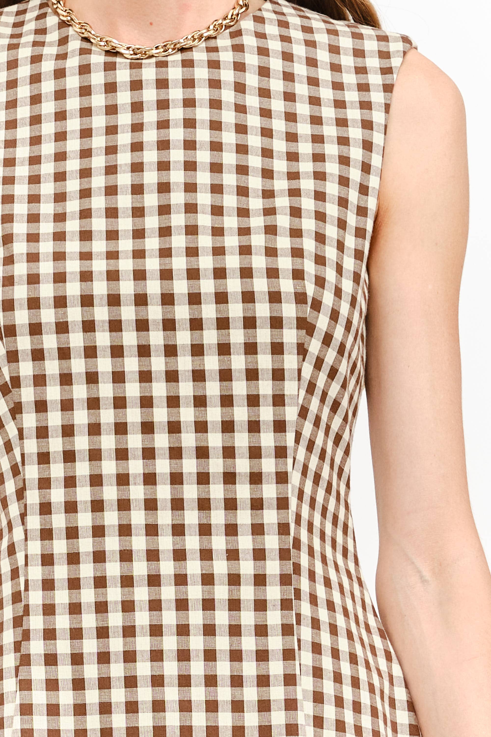 Clementine Dress: Brown Gingham