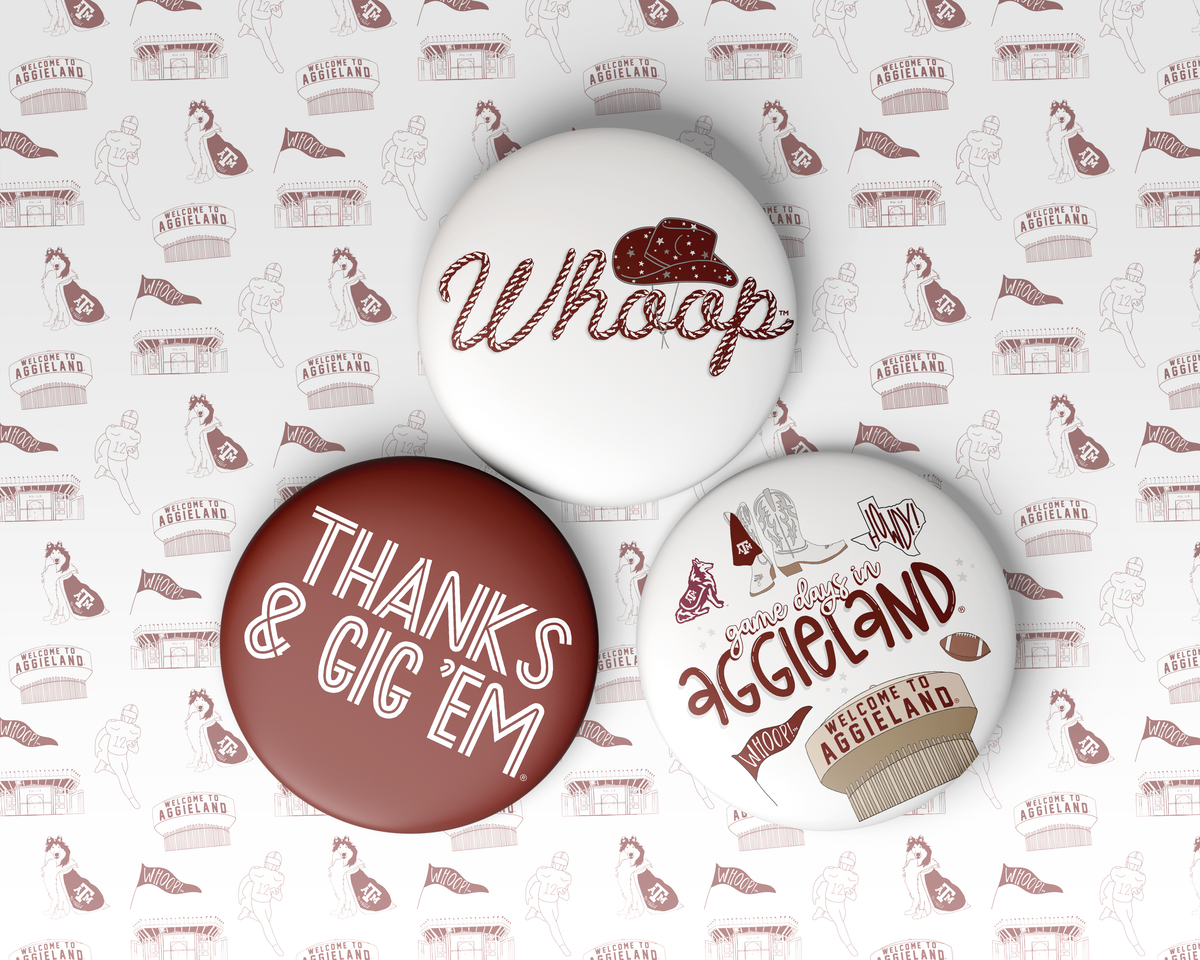 Texas A&M Game Day Buttons | Gameday Pins