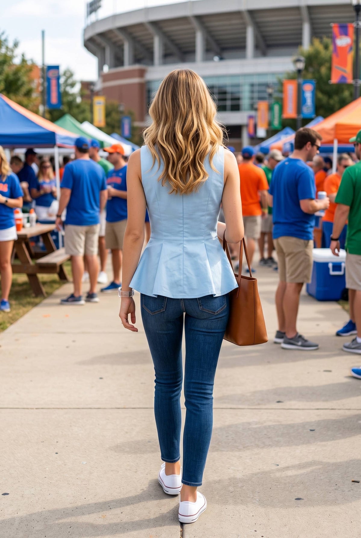 Gameday Boat neckline fit and flare sleeveless top