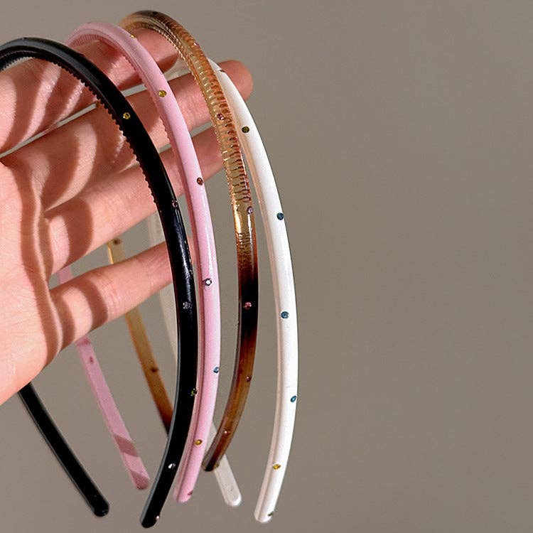 Elegant Rhinestone Skinny Head Band with Teeth MK2PPM6W6HBD164