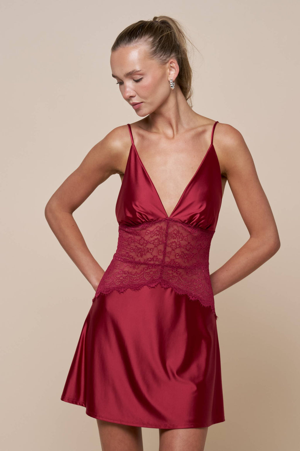 Lace Detail Mini Dress