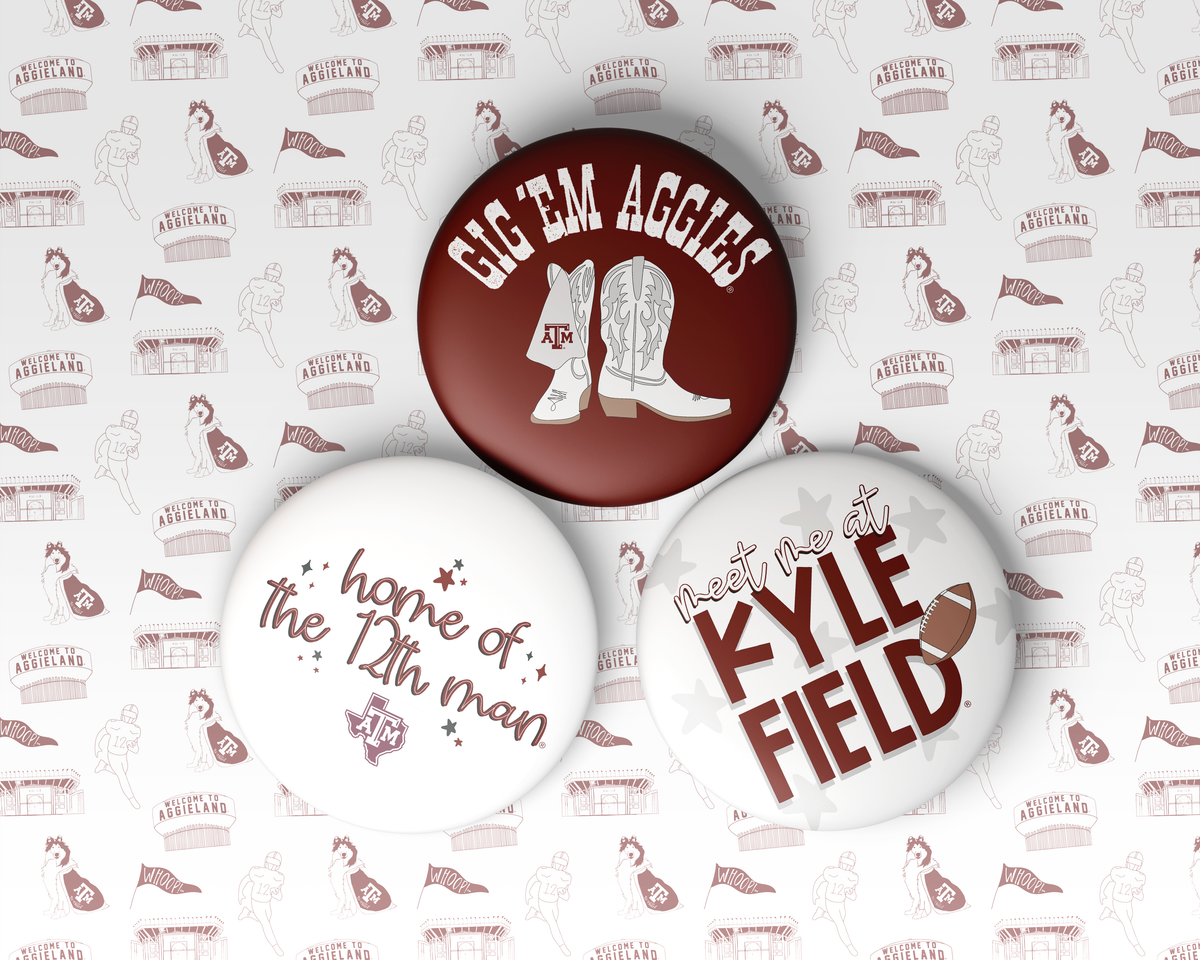Texas A&M Game Day Buttons | Gameday Pins