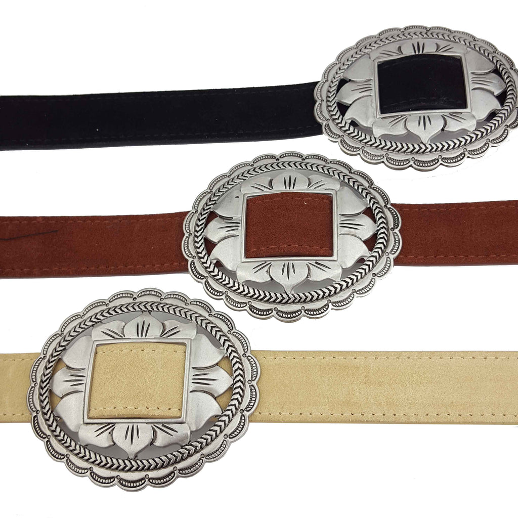 Genuine Suede Concho Belt