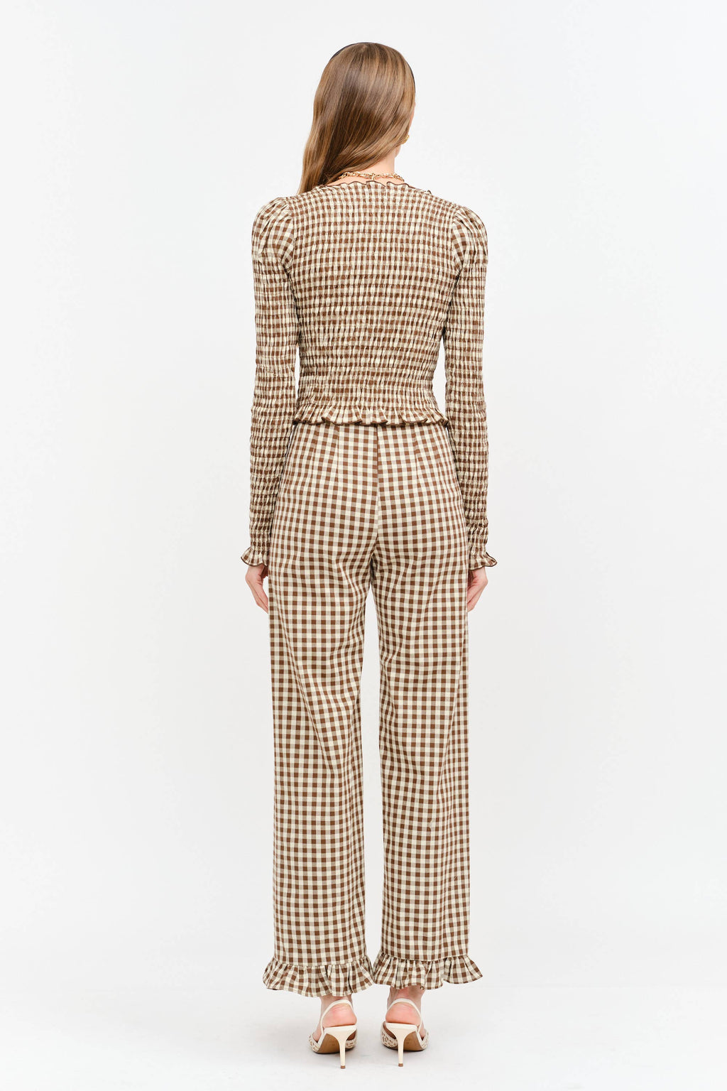 Ashton Top: Brown Gingham
