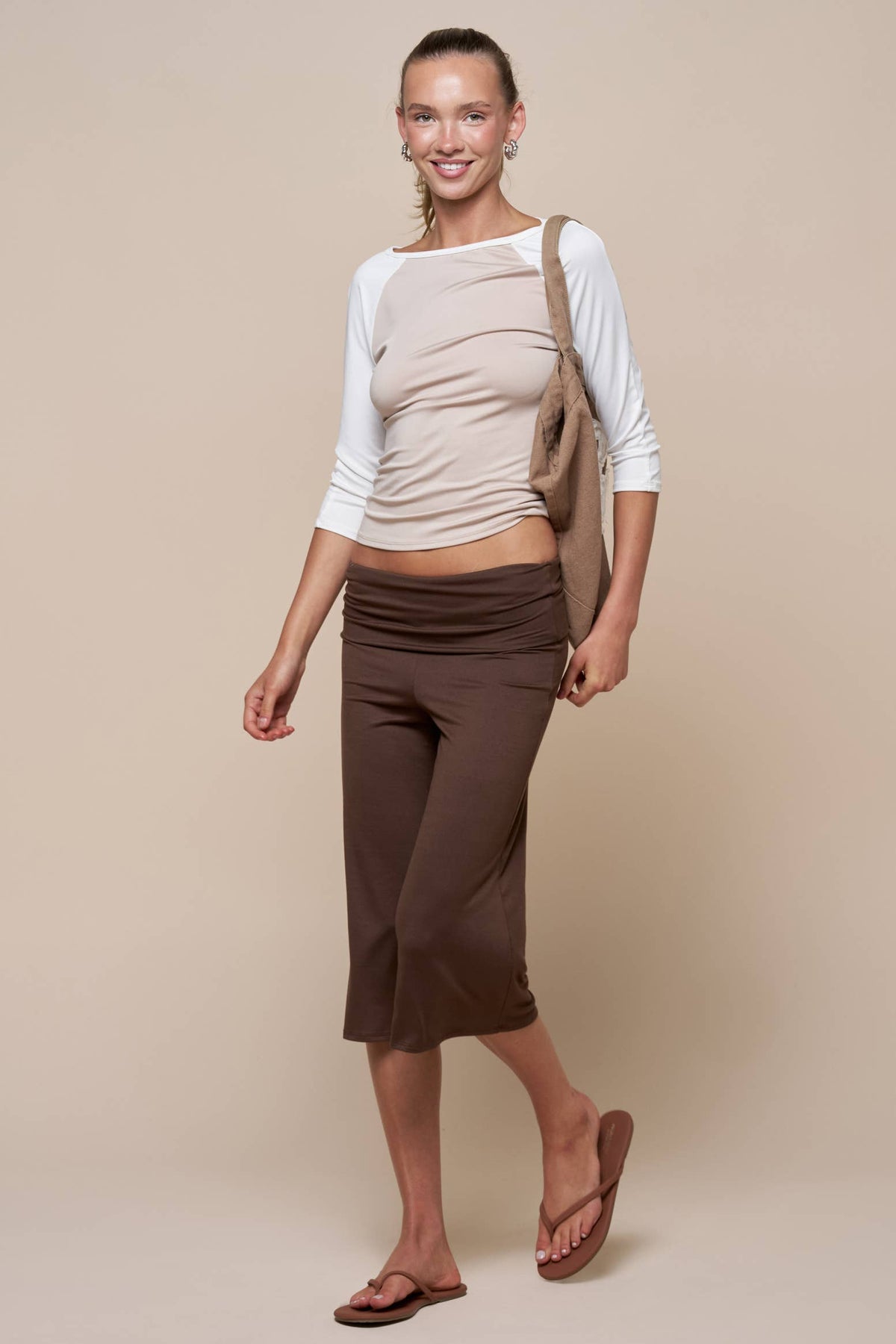 Color Block Raglan Boat Neck Top