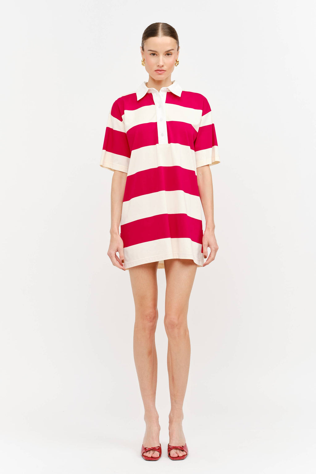 Marguerie Dress: Red Stripe