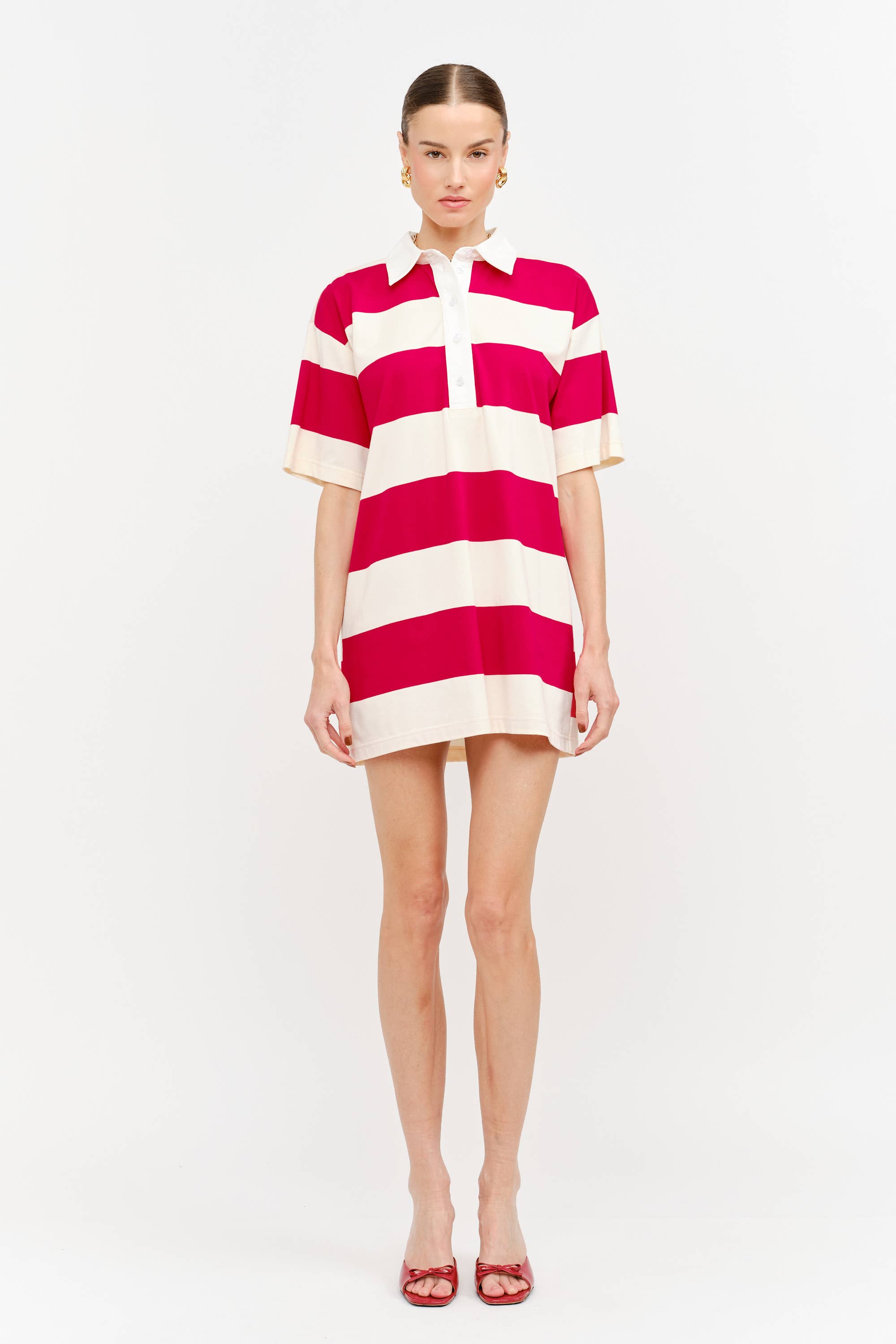 Marguerie Dress: Red Stripe