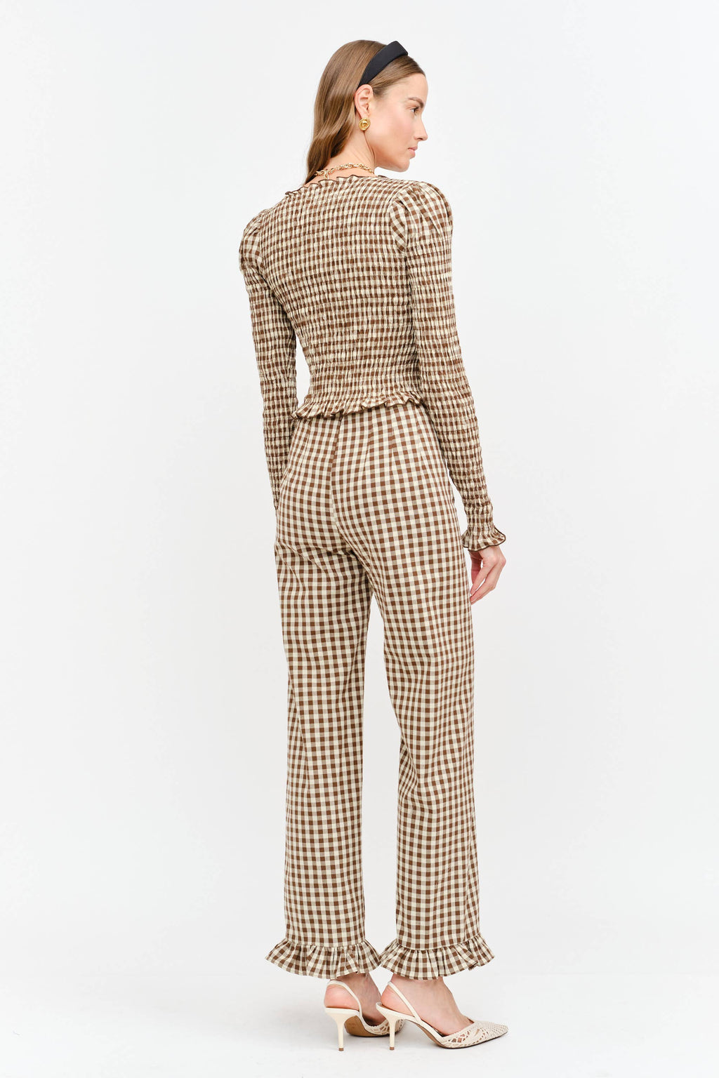 Ashton Top: Brown Gingham