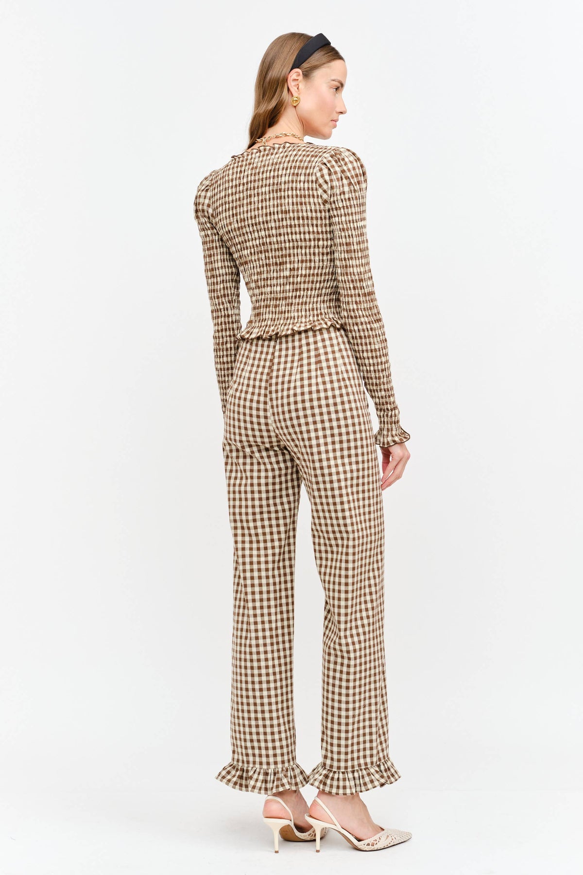 Ashton Top: Brown Gingham