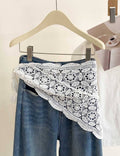 Fashion Hollow Lace Triangle Headscarf Hip Scarf 6W1SL15