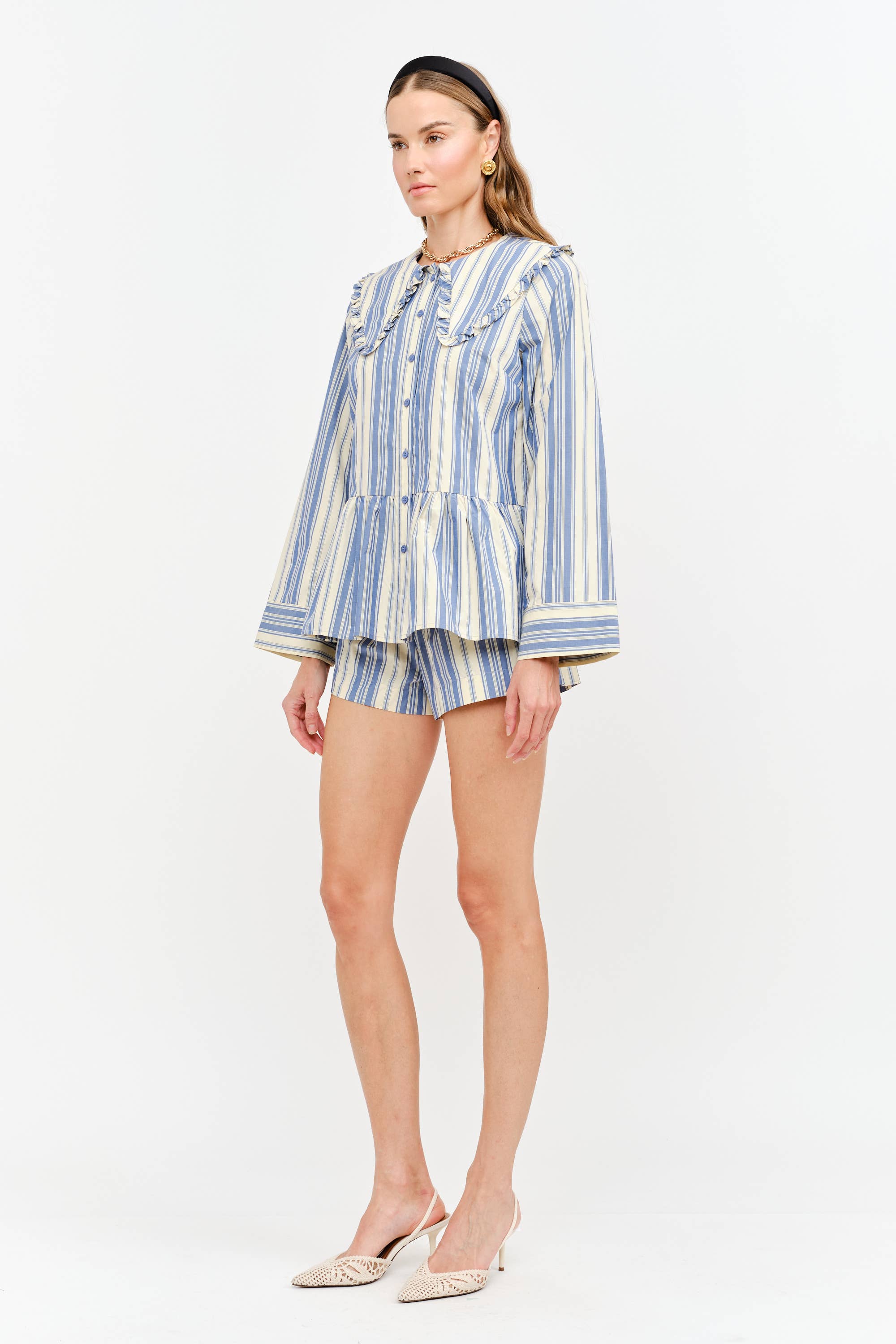 Piper Top: Blue Stripe
