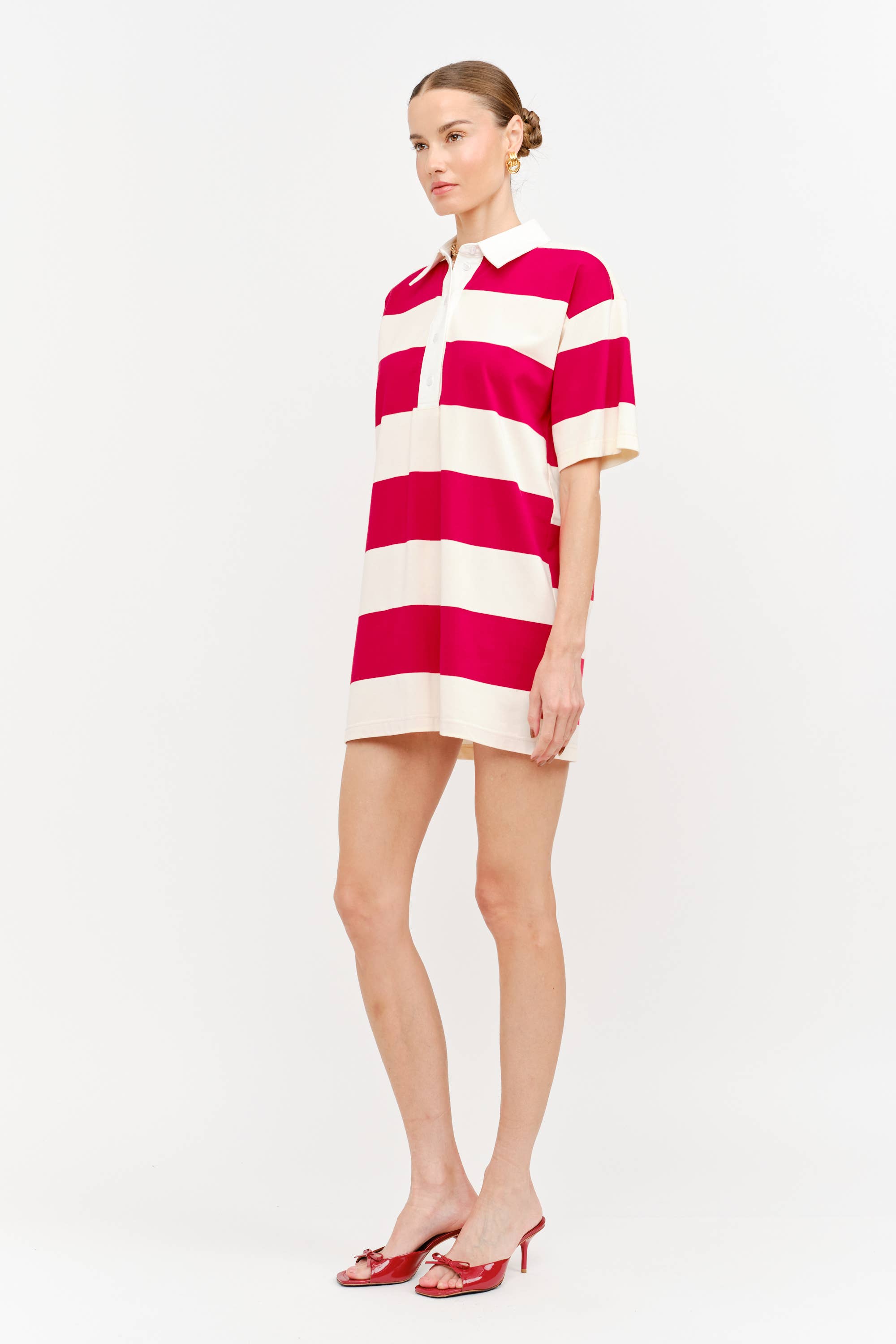 Marguerie Dress: Red Stripe