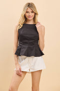 Gameday Boat neckline fit and flare sleeveless top