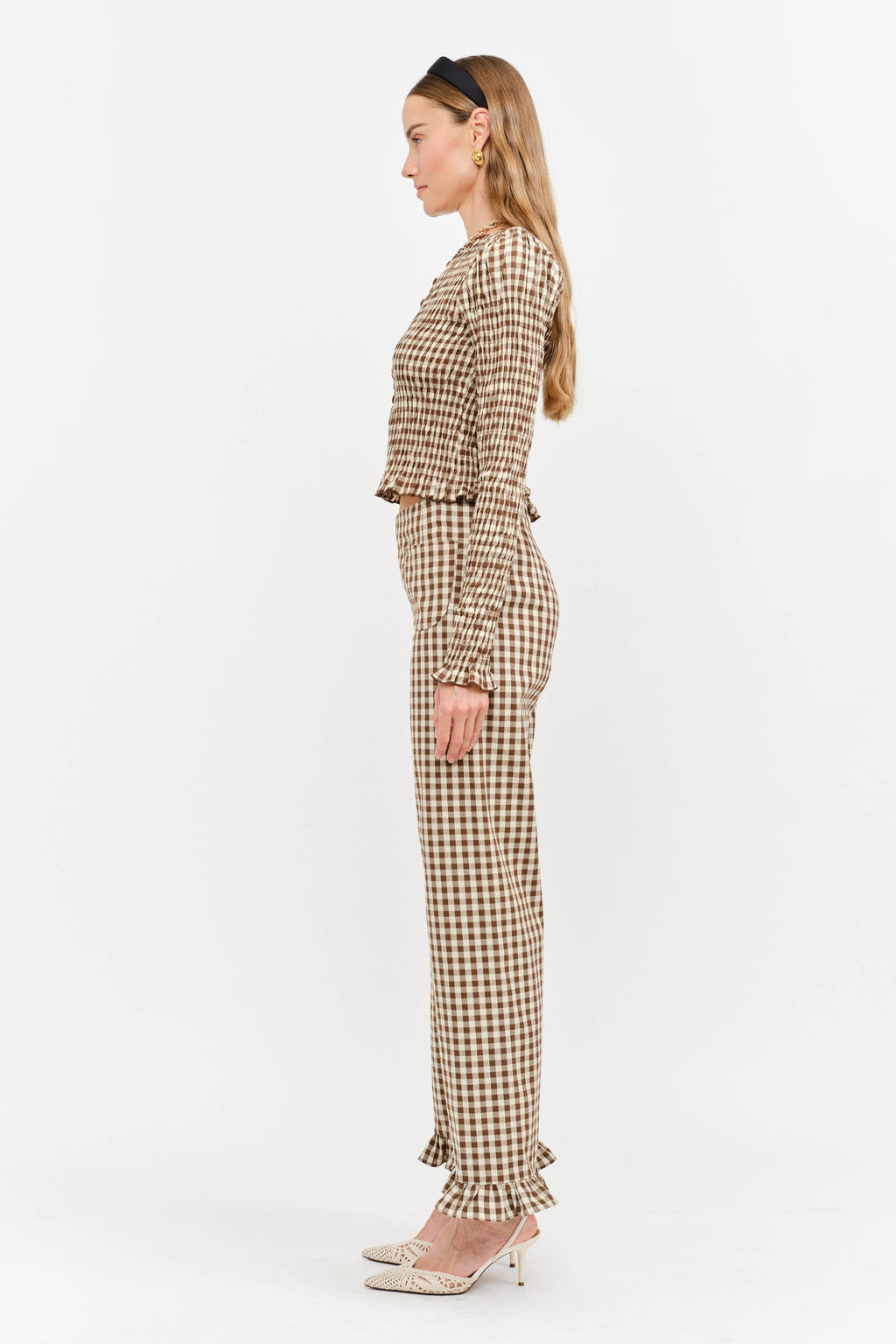 Ashton Top: Brown Gingham