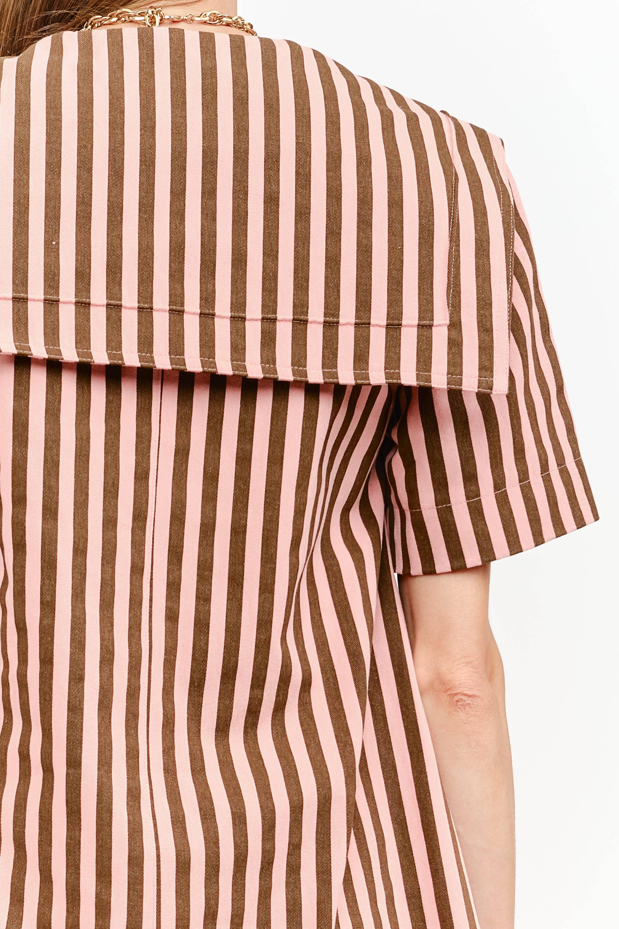 Freya Dress: Pale Pink Stripes