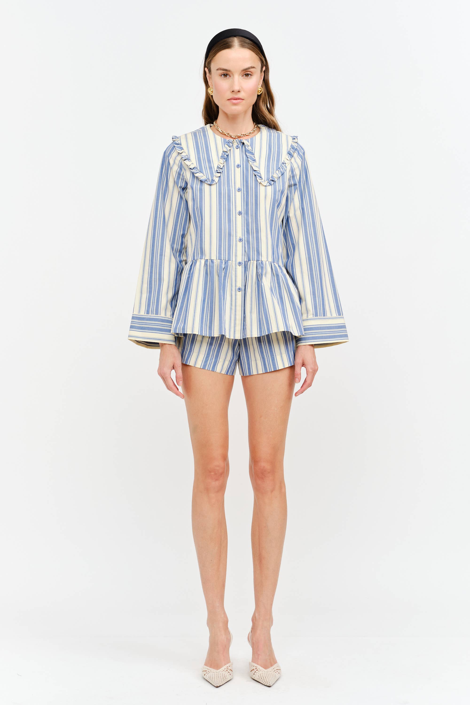 Piper Top: Blue Stripe