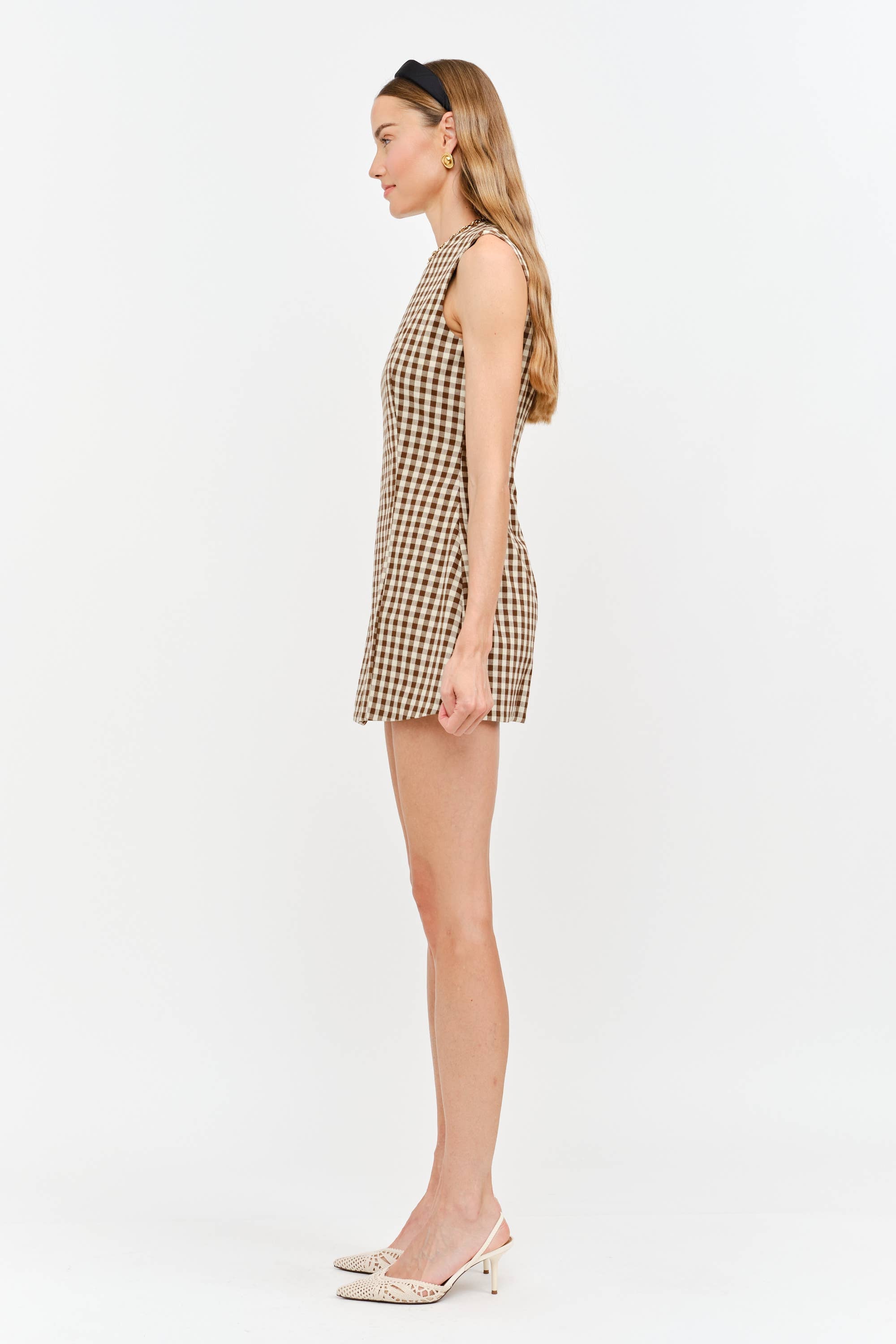Clementine Dress: Brown Gingham