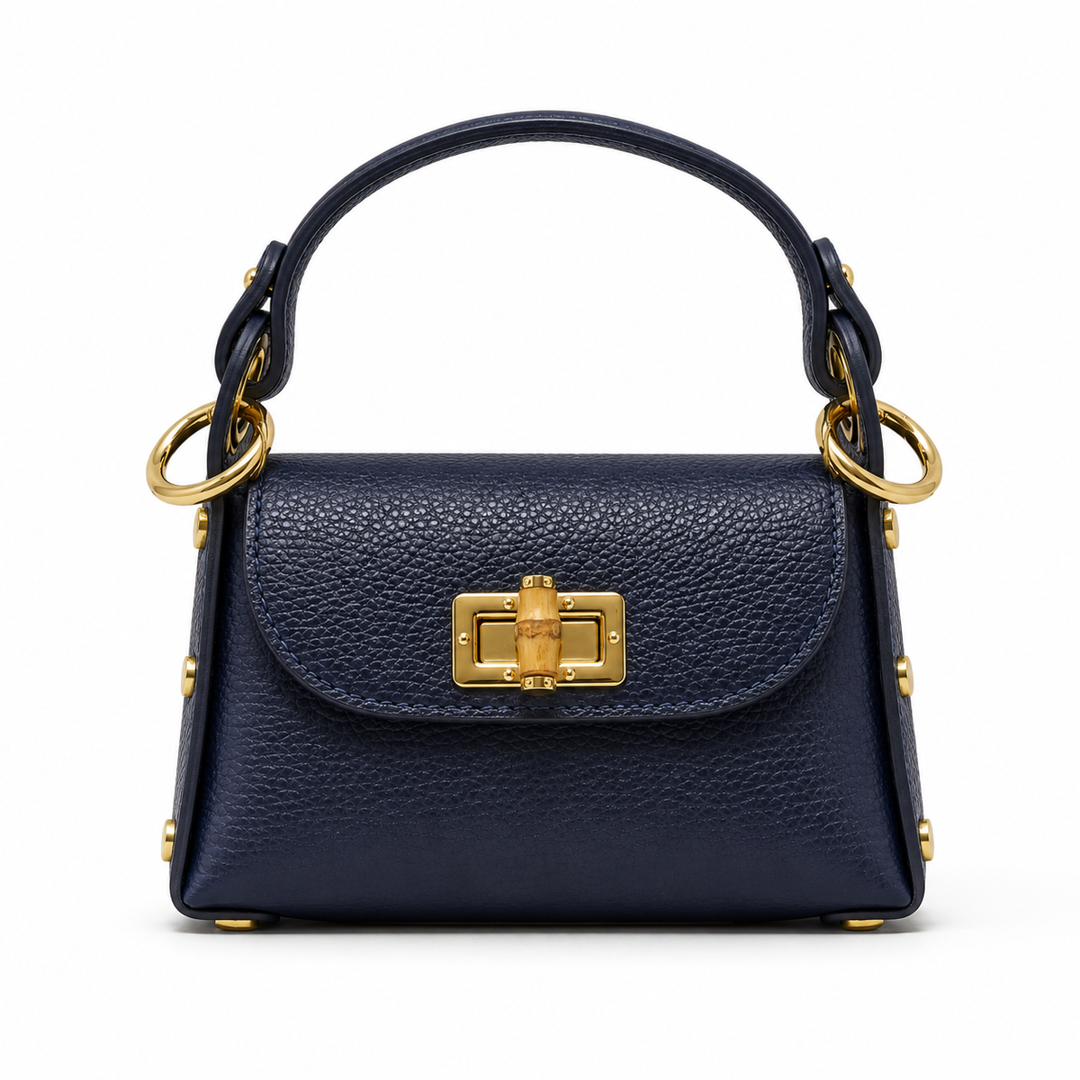 GF1075 GENUINE ITALIAN LEATHER  BAMBOO CLASP, CROSSBODY BAG