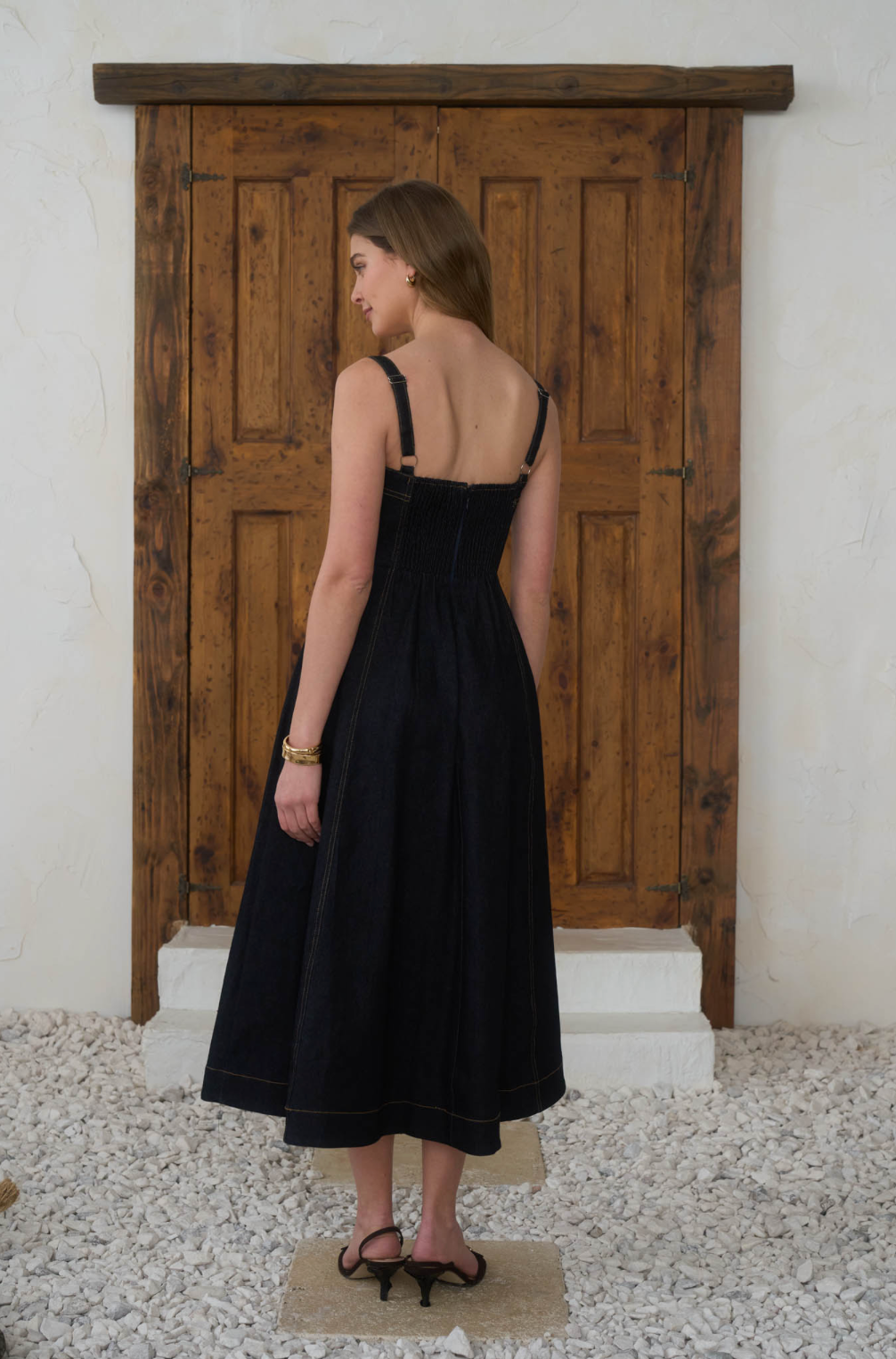 CORSET DENIM MIDI