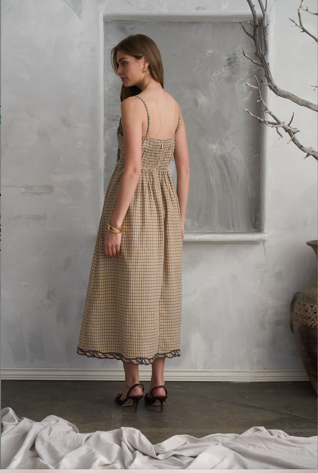 Plaid midi dress