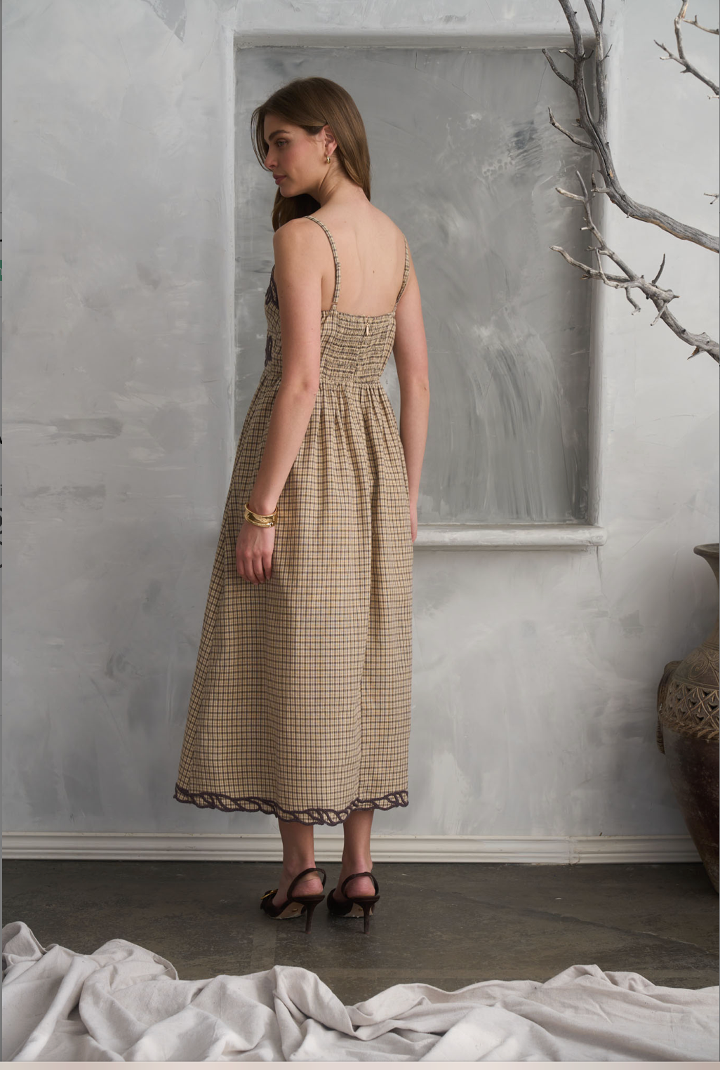 Plaid midi dress