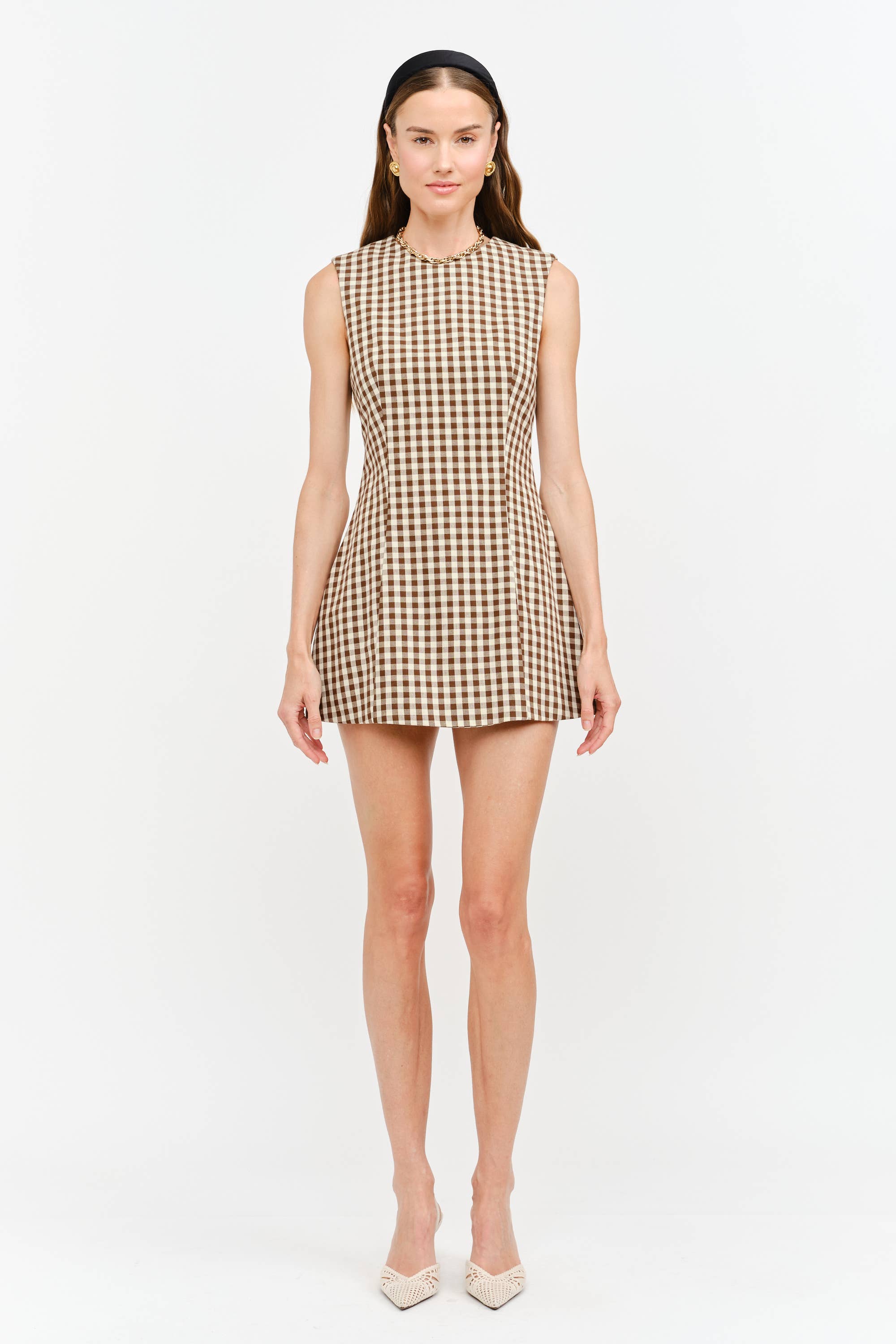 Clementine Dress: Brown Gingham