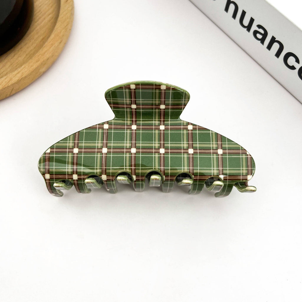 Vintage Plaid Hair Claw Clip, Festive Style Hair Clip