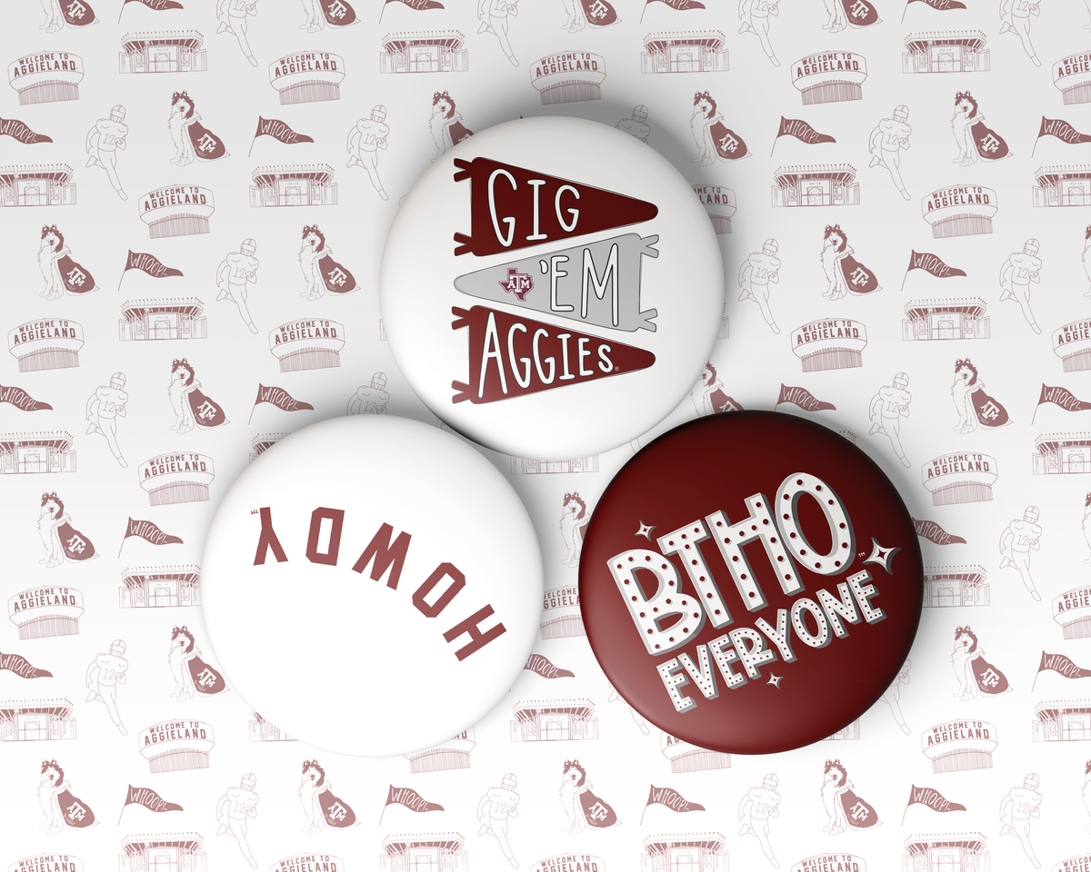 Texas A&M Game Day Buttons | Gameday Pins