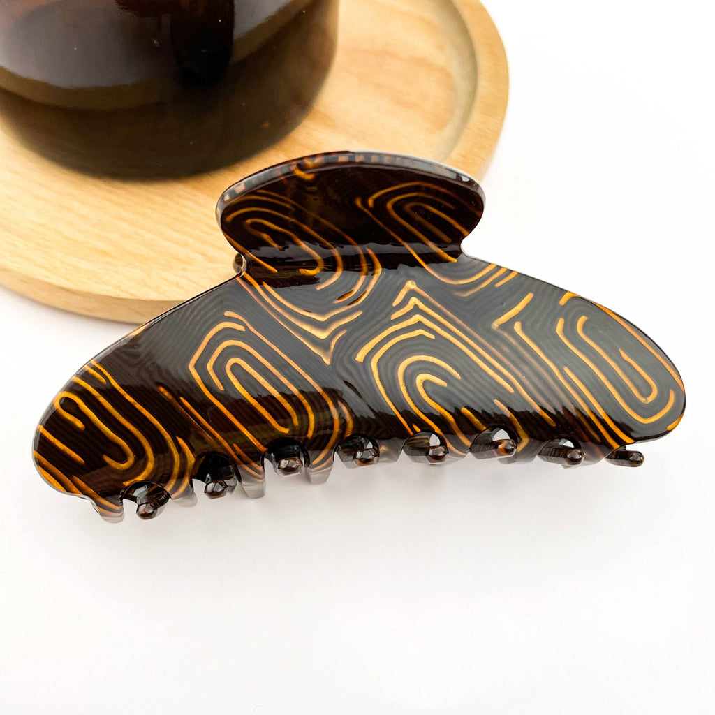 Classic Textured Acetate Hair Claw Clip, Elegant Hair Clip