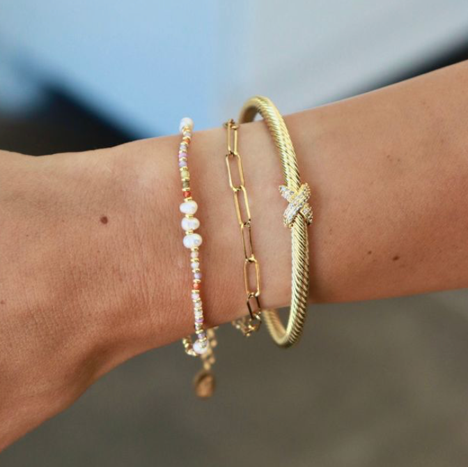 Paige Paperclip Bracelet- Gold