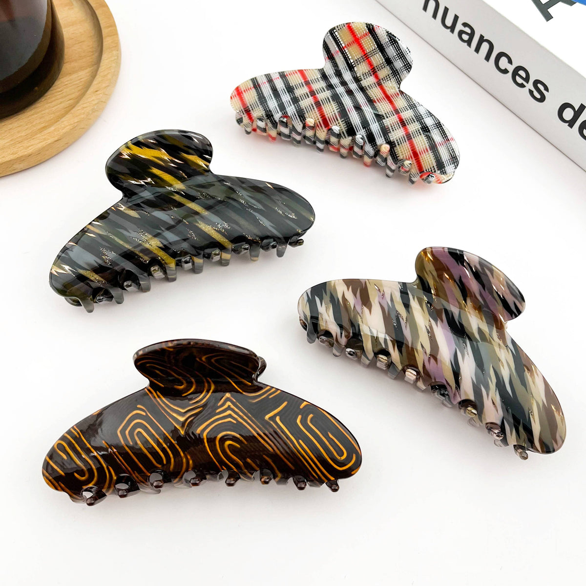 Classic Textured Acetate Hair Claw Clip, Elegant Hair Clip