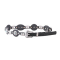 Silver Concho Leather Belt with Western Buckle