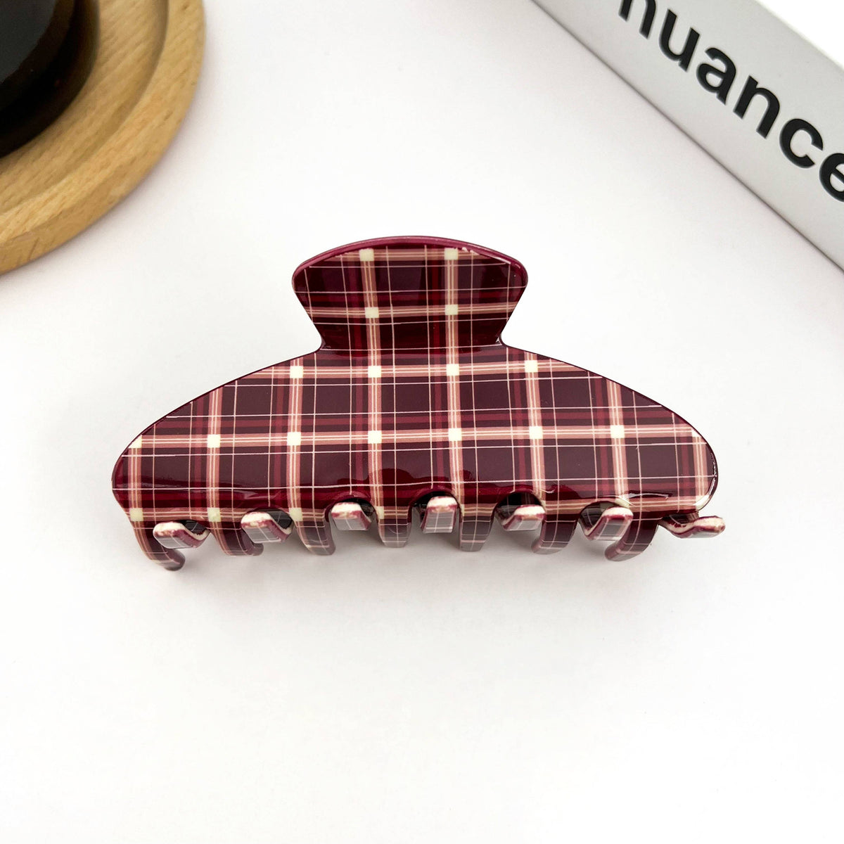 Vintage Plaid Hair Claw Clip, Festive Style Hair Clip