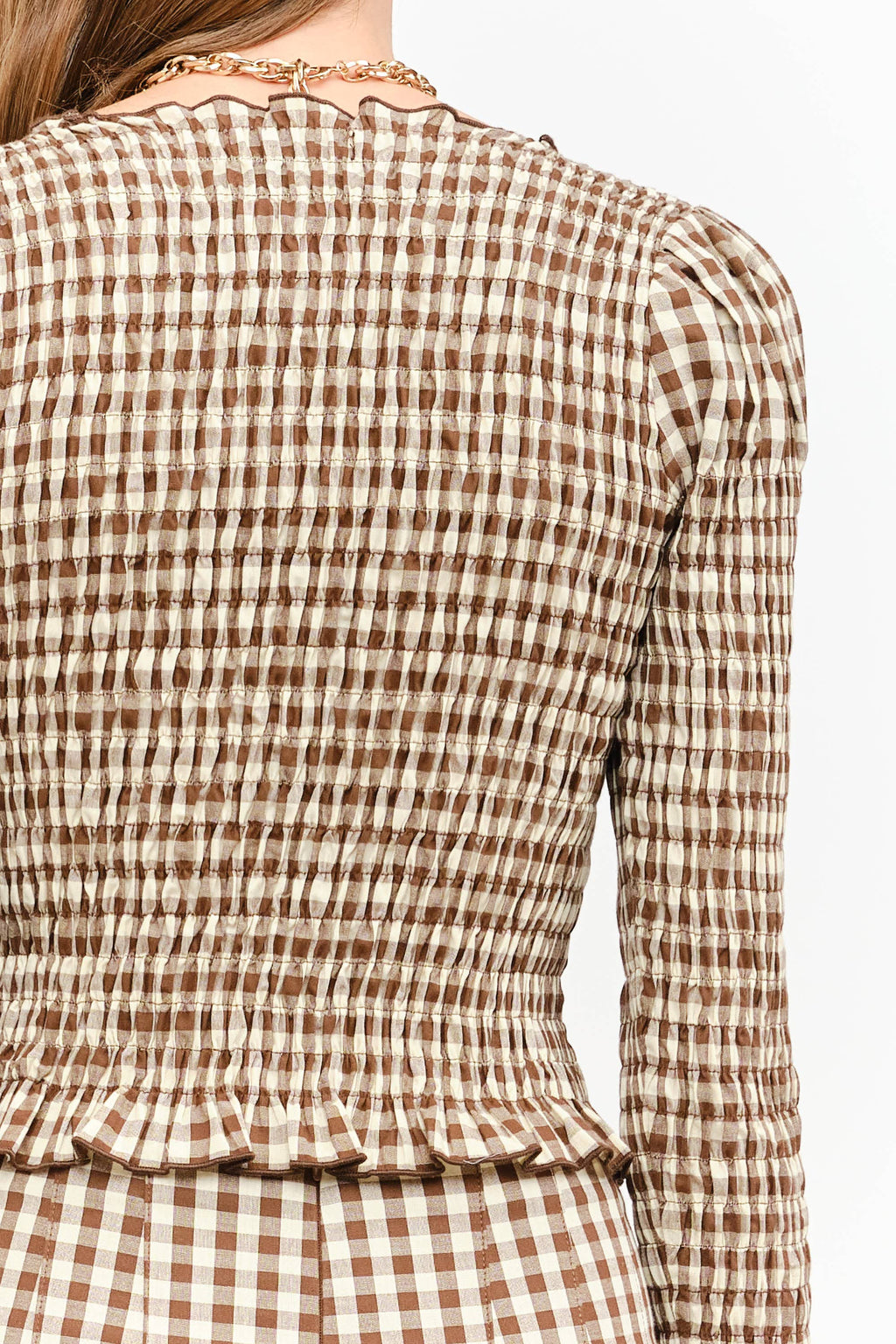 Ashton Top: Brown Gingham