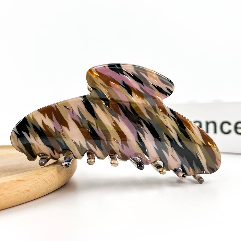 Classic Textured Acetate Hair Claw Clip, Elegant Hair Clip