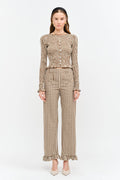 Ashton Top: Brown Gingham