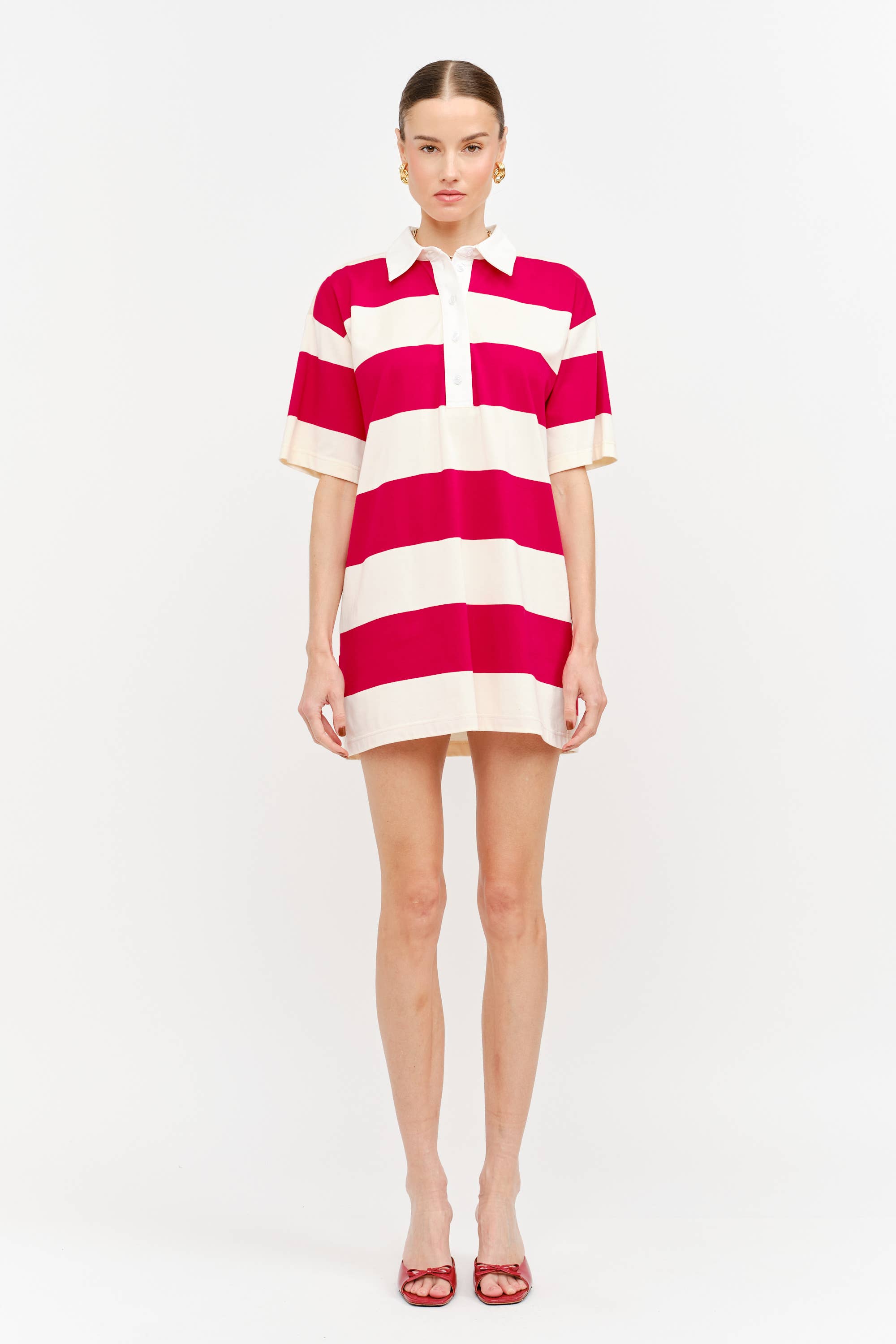 Marguerie Dress: Red Stripe