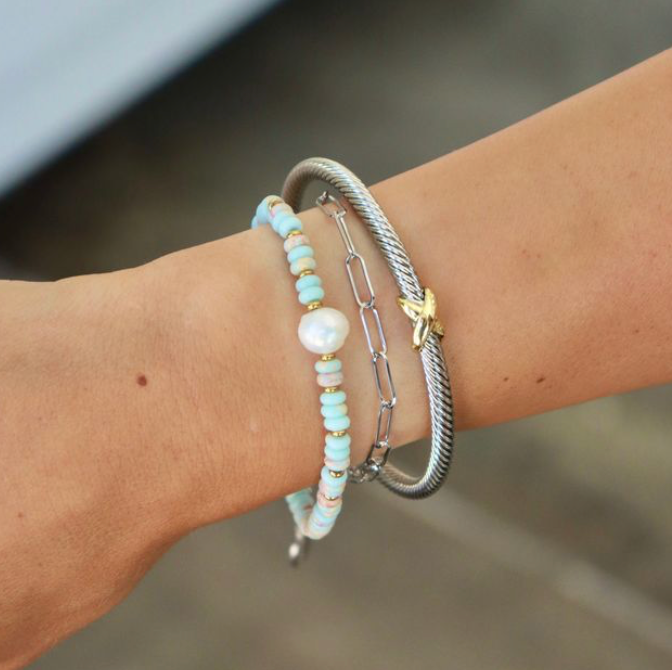 Paige Paperclip Bracelet-Silver