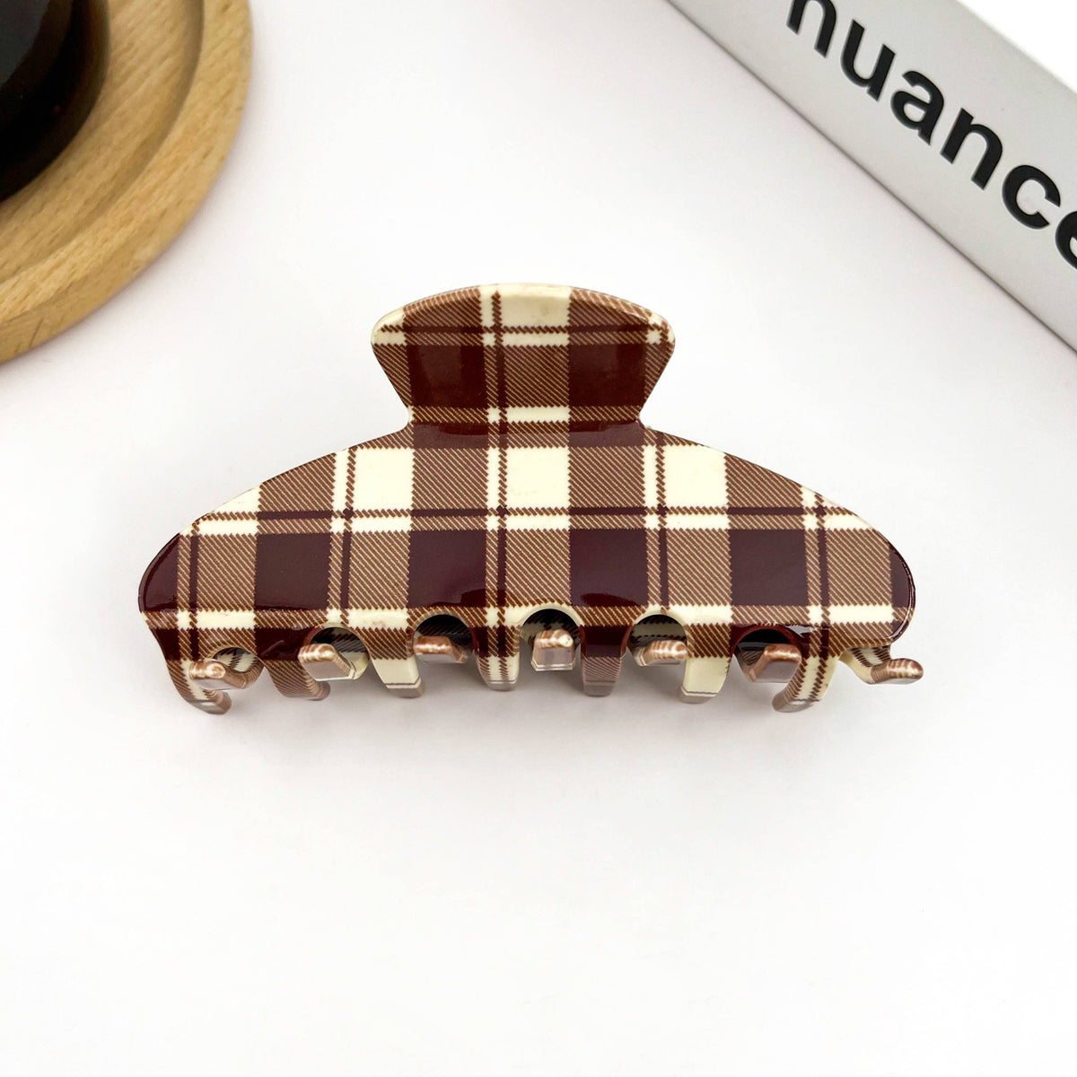 Vintage Plaid Hair Claw Clip, Festive Style Hair Clip